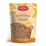 Miss Jones Baking Banana Bread & Muffin Mix - Whole Grains, 50% Lower Sugar, Real Banana, Vegan Banana Bread, Naturally Sweetened Desserts & Treats, 10.57 Ounce (Pack of 1)