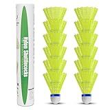 ZHENAN Badminton Birdies,12 Pack Nylon Badminton Shuttlecocks-Hight Speed Batting Training Practice Birdie Ball for Indoor and Outdoor Sports Matches,Highly Stable & Durable Shuttle Balls