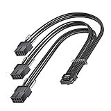 Fasgear 16pin GPU Cable to 3X 8pin PCIe Extension, 1ft, Black