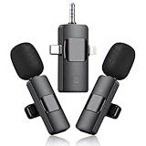 Vansept Wireless Lavalier Microphone for iPhone iPad Android Camera, 3-in-1 Universal Receiver Dual Wireless Microphones, 8H Battery Noise Reduction Lapel Mic for YouTube TikTok Video Recording Vlog
