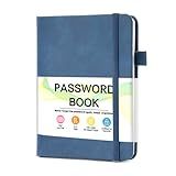 MOSA BEAR Password Keeper Book with Alphabetical Tabs，4.3"x5.7" Small Password Books for Seniors Password Notebook for Internet Website Address Log in Detail（Dark Blue） [unknown_binding]