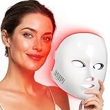 NEWKEY 4D LED Red Light Therapy Mask for Face Skin Glowing,630nm Led Light Therapy Face Mask Anti Wrinkle, Blue Light Therapy Face Mask for Acne,Home use,450 LED Chips,Birthday gift,Plug in