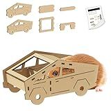 AlweizU Guinea Pig Cardboard Car Toys Hideout, Guinea Pig Hides Truck, Corrugated Paper Design for Bunny, Chinchilla, Rabbit & Ferret Tunnel Accessories