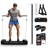 SQUATZ Apollo Board Mini: 150lb Resistance Smart Cable Machine, Functional Trainer for Full Body Workouts, Full Body Strength, Digital Home Gym Equipment with Free App includes Accessories, Blue