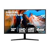 SAMSUNG 32" UJ59 Series 4K UHD (3840x2160) Computer Monitor,VA Panel, HDMI, Display Port, Eye Saver/Flicker Free Mode, FreeSync, LU32J590UQNXZA, Black