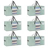 VENO 6 Pack Moving Bags, Comforter and Blanket Storage Bags for Closet, Moving Boxes, Boxes with Lids Alternative, College Dorm Packing Supplies, Foldable Heavy-Duty Tote (Light Green Matte, 6 Pack)