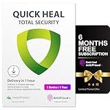 Quick Heal, Total Security, 1 User, 1 Year, AI Based Device Security for Windows PC, Dark Web Monitoring and Parental Control (Email Delivery in 1 Hour- No CD) + Get 6 month AntiFraud.