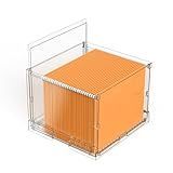 nooing File Organizer Box with Lid,Hanging Filing Folder Organizer for Document Storage with Plastic Slide, Letter-size File Holder Filing Box for Office/Home/Decor/（1Pack）