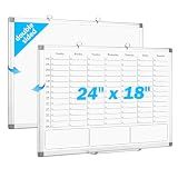 ONAVIA Weekly White Board Dry Erase, Calendar WhiteBoard for Wall 24 x 18