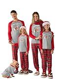 Haloumoning Family Christmas Pajamas Matching Sets Xmas PJs Sets Holiday Jammies Sleepwear Grey