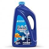 Finish Gel Liquid Dishwasher Detergent, Advanced Deep Cleaning Power Dish Soap, Fights Tough Stains, Dishwasher Soap, Septic Safe & Plastic-Free Dish Detergent, Orange Scent, 75oz