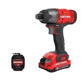 CRAFTSMAN 20V MAX Impact Driver Kit, 1/4 Inch, 2,800 RPM, LED Work light, Battery and Charger Included (CMCF800C1)