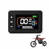 G518 LCD Display Panel for Electric Dirt Bike, E-Bike Speedometer Control Display Replacement Screen with Connector Cable, Compatible with Yozma in 10 Electric Dirt Bike