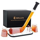 Gifts for Men – Kollea Ice Hockey Whiskey Decanter Set with 2 Hockey Goal Glasses, Unique Ice Hockey Gift for Dad, Husband, Brother, Coach – Birthday, Christmas & Anniversary for Hockey Fans