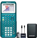 Texas Instruments TI-84 Plus CE Graphing Calculator, Totally Teal | Color Screen, Built-in Apps, Included Software, Test-Permitted, for Math, Science and Finance | Signature Series Bundle