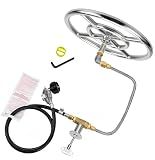 Duheri 12-inch LP Propane Gas Fire Pit Burner Ring Installation Kit, for Fire Pit Indoor Outdoor Camping Fireplaces with 1/2 Key Valve Air Mixer Valve Regulator Hose