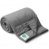 Smart Queen Weighted Blanket for Adults (5 lbs, 41” x 60”, Throw Size) Breathable Heavy Throw Blanket for 40-80 lbs, Soft Thick Blankets with Cooling Glass Beads, All Season, Machine Washable, Grey