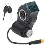 Chiffonade Electric Scooter Handlebar Switch Lock, 3-Pin Water Proof ABS Digital Battery Display with Key for Kugoo G2 Pro Electric Scooter Accessories(Black)