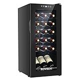 ROVSUN 18 Bottle Wine Fridge, Freestanding Compressor Wine Cooler Refrigerator, Beverage Wine Chiller with Digital Temperature Control & Double-layer Glass Door for Red White Wine, Champagne, Beer