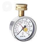SENCTRL 0-200 Psi Water Pressure Gauge Test with Lazy Hand, Lead-Free, Waterproof, 2.5" Dial Size, 3/4" Female Garden Hose Thread, Stainless Steel Case, for Home Potable Water, House Tube