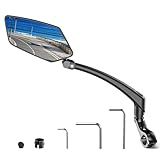 Bicycle Mirror for Handlebars 360° Adjustable and Rotatable, Wide E Bike Mirror Handlebar Mount with Long Arm, Safe HD Bike Rear View Mirror for Scooter, Motorcycle, Foldable Ebike Accessory Left 1PCS