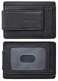 Toughergun Slim Wallet for Men RFID Blocking Money Clip, Minimalist Front Pocket Credit Card Holder, Magnetic Thin Mens Wallets with ID Window(Black)
