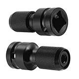 2 Pcs Drill Socket Adapter - 1/2 Inch Square Drive to 1/4 Inch Hex Shank Impact Wrench Adapter with Quick Release Chuck Converter for Impact Ratchet Wrench and Screwdriver Bit Holding Socket