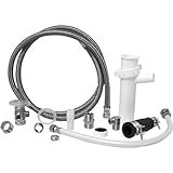 Waxman PlumbCraft White Dishwasher Installation Kit 7027700LF, Dishwasher Parts and Accessories Including Dishwasher Drain Hose, Dishwasher Water Supply Line, Compressions, and More