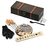 1 Inch 44 Pcs Wood Burning Letters/Numbers/Symbols, Wood Burning Alphabet Stamp Kit for Wood Branding Leather Crafting, Wood Burning Letter Kit Gifts Personalized for Birthday Wedding Christmas (Iron)