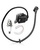 Ignition Coil Spark Plug Kit Replace 501424329 Fit for Husqvarna Poulan Pro PR48BT PR46BT McCulloch GB355BP Craftsman CMXGAAH46BT 46cc Backpack Blower, Leaf Blower Single Chip Ignition Coil