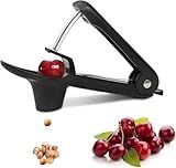 Cherry Pitter Tool, Cherry Pit Remover Tool, Cherry Picker, Fruit Core Remover Design for Make Delicious Cherries Dishes and Cocktail Cherries (Black)