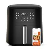 QIDO Air Fryer 8-in-1 with 5 QT Capacity,180°-450°F Precision Heating, Air Fry, Roast, Broil, Reheats, Dehydrates, Less Oil, Features Shake Reminder, Large Touch Display with Auto Menus, Compact Black
