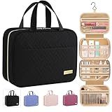 HOTOR Hanging Travel Toiletry Bag Women Men Essentials Black
