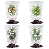 SnugNiture Bird Netting for Garden Protection - 4 Pack, 3.5 x 5 FT Drawstring Pest Barrier Bags, Insect with Bird Garden Netting for Vegetables, Tomato, Blueberry Bushes Plant Protection