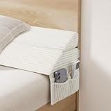 PRIMEPATIO Bed Wedge Pillow for Headboard Gap Filler, King Bed Gap Filler Mattress(0-7''), Foldable Wedge Pillow Headboard with Side Pocket, Prevents Items from Falling, Corduroy, Dark Grey