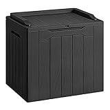 Devoko 30 Gallon Resin Deck Box Waterproof Outdoor Storage Box for Patio Furniture Pool Accessories Indoor Storage for Cushion Garden Tools (30 Gallon, Black)