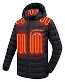 Venustas Unisex Heated Jacket with Battery, Heated Coat for Women and Men with Detachable Hood