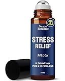 Stress Relief Essential Oil Roll-On Blend 10 ml - Natural Stress Relief with Lavender, Geranium & Frankincense Oils Roller - Pure & Calming Aromatherapy - Nexon Botanics