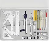 Nicpro 20PCS Professional Geometry Set Drafting Tool Protractor Compass