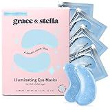 grace & stella Award Winning Under Eye Mask Reduce Dark Circles, Puffy Eyes, Undereye Bags, Wrinkles, Gel Under Eye Patches, Birthday Gifts for Women - Vegan Cruelty-Free Self Care (24 Pairs, Blue)