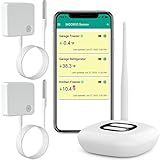 MOCREO WiFi Thermometer Freezer Alarm, Email Alert, App Notification, Data Record Export, No Subscription Fee, Remote Wireless Temperature Sensor for Refrigerator, Freezer, Hot Tub (2 Pack)