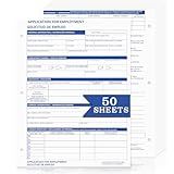 50 Sheets Bilingual Employee Application Folders 8.5 X 11 inch Job Application Form Employment Employment Application Form Book 3-Hole English and Spanish for Personal Detail Office Supplies (50)