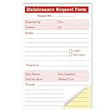 Maintenance Request Book Forms - 5.5 x 8.5 Inch 2 Part Carbonless Maintenance Repair Request Slips - Work Order Forms for Industrial Equipment 100 Pcs