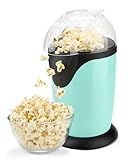 Hot Air Popcorn Maker, 12-Cup Electric Pop Corn Popper machine with Measuring Cup & Butter Melter, Fast Popping & Oil-Free, BPA-Free kitchen appliances for Home Movie Nights & Parties - Aqua