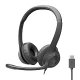 Logitech H391 Wired Headset PC/Laptop Stereo Headphones, USB-C, Graphite