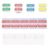 DGBDPACK 250 Red Double Raffle Tickets, 50/50 Raffle Tickets Suitable for Raffles, Lottery and Door Prizes (Red)