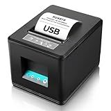 MUNBYN 80mm USB Thermal Receipt Printer, POS Printer with Auto Cutter ESC/POS Command Support Windows Mac, Do Not Support Square (Only USB Interface)