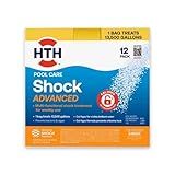 HTH 52037R Pool Care Shock Advanced, Swimming Pool Chemical - Cal Hypo Formula, Prevents Bacteria & Algae, Restores Crystal Clear Water - Shock Treatment, 1lb (12 Pack)