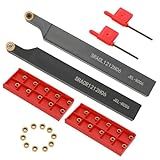 1/2" SRACL1212H06/SRACR1212H06 Indexable Lathe Turning Tool with 20Pcs RCMT0602 Round Carbide Milling Inserts Lathe Turning&Profiling Tool Holder for Steel Stainless Steel, 2Pcs Holders+20Pcs Inserts