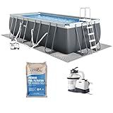 Intex 26355EH Ultra XTR 18ft x 9ft x 52in Above Ground Swimming Pool Set with Sand Filter Pump and OptiFlow 50lb Premium Filter Sand